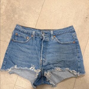 Casual Blue Distressed Jean Shorts